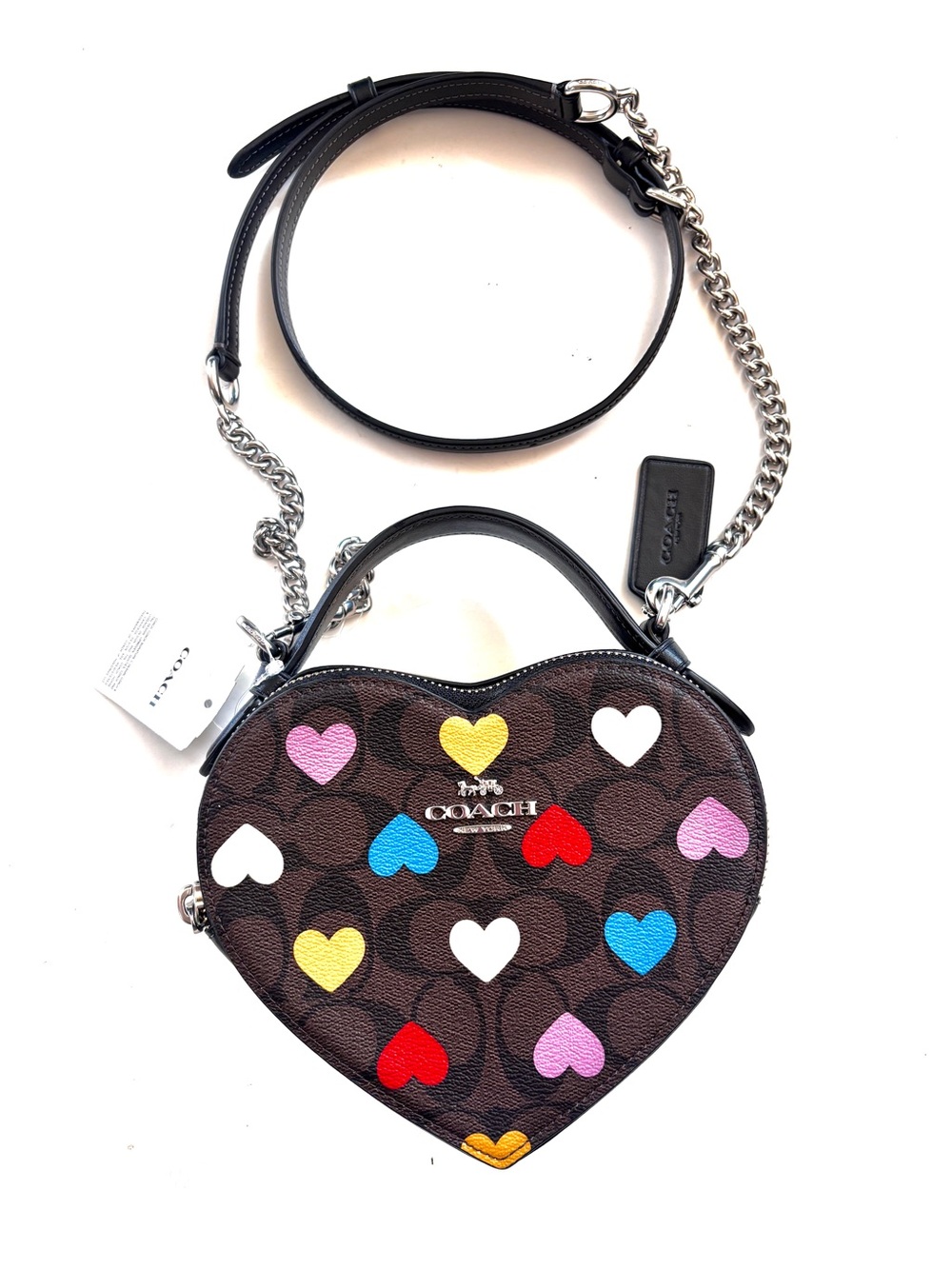 Coach Heart Crossbody Brown Black Bag